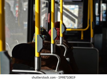 New York City, New York, USA: 2-05-21-  New York City Morning Commute People Taking The Bus To Work	