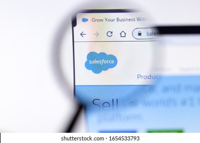 New York City, USA - 5 February 2020: Salesforce website page close up, Illustrative Editorial.
