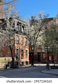 New York City, USA - April 13, 2021: West Village Street View, New York City, USA