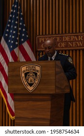 New York City New York USA April 19, 2021 NYC Police Commissioner Dermot Shea And Police Chief Rodney Harrison Announce A New Civilian Panel To Help Police With Hate Crimes In NYC. 