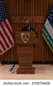 New York City New York USA April 19, 2021 NYC Police Commissioner Dermot Shea And Police Chief Rodney Harrison Announce A New Civilian Panel To Help Police With Hate Crimes In NYC. 