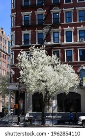 New York City, USA - April 13, 2021: West Village Street View, New York City, USA