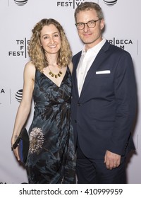 New York City, USA - April 24, 2016: Samantha Watson And Ryan McCarthy Attend The Almost Paris Premiere During The 2016 Tribeca Film Festival At Chelsea Bow Tie Cinemas