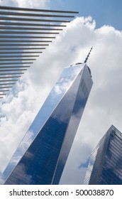 New York City, USA - Aug 11, 2016: Freedom Tower From Below. One World Trade Center Is The Tallest Building In The Western Hemisphere And The Third-tallest Building In The World.