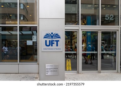 New York City, USA - August 17, 2022: UFT (United Federation Of Teachers) Headquarters On Broadway In New York City, USA. UFT Is The Labor Union That Represents Teachers In NYC Public Schools.