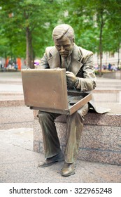 NEW YORK CITY, USA - CIRCA SEPTEMBER 2014: Double Check Sculpture By John Seward Johnson II, Located In Zuccotti Park In Manhattan, New York City