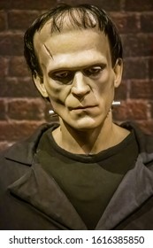 NEW YORK CITY, USA – JULE 13, 2013: Wax figure of Boris Karloff as Frankenstein at Madame Tussauds wax museum in Times Square in New York.
