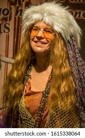 NEW YORK CITY, USA – JULY 13, 2013: Janis Joplin wax figure at Madame Tussauds wax museum in Times Square in New York.