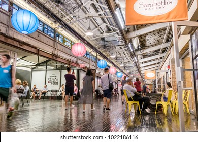 New York City, USA - June 12, 2017: Activity Inside Chelsea Market