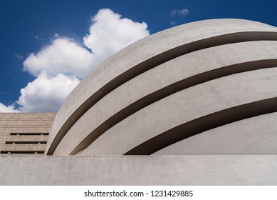 New York City, USA - June 23, 2018:  The Solomon R. Guggenheim Museum Of Modern And Contemporary Art. Designed By Frank Lloyd Wright
