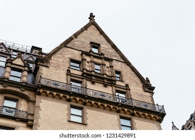 New York City, USA - June 23, 2018: Low angle view of The Dakota building in the Upper West Side of Manhattan. It was the home of John Lennon and other famous people