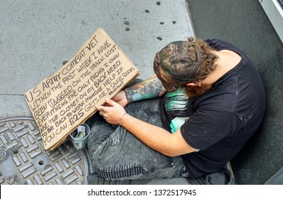 New York City, USA - June 2017. Homeless Person.