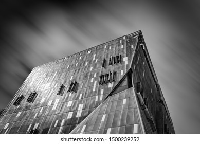 New York City, USA - June 20, 2018: Low Angle View Of Cooper Square Building In New York. It Was Designed By Thom Mayne. Long Exposure