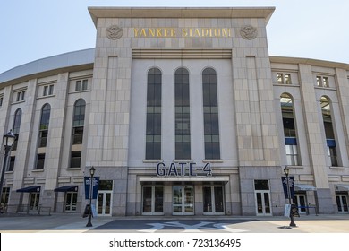 New York City, USA - June 10, 2017: Outside View Of Yankee Stadium Gate 4 In Bronx