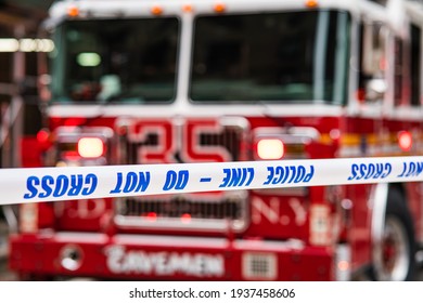 New York City New York USA March 16, 2021 The FDNY Is Investigating What Caused A 3 Alarm Fire In A Manhattan High-rise Penthouse. About 150 Firefighters Were On The Scene. 