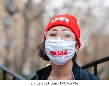 New York City New York USA March 16, 2021 Nurses At Mt. Sinai Hospital Speak Out About The Unsafe Working Conditions At The Hospital. 