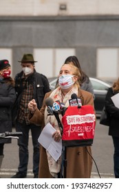 New York City New York USA March 16, 2021 Nurses At Mt. Sinai Hospital Speak Out About The Unsafe Working Conditions At The Hospital. 