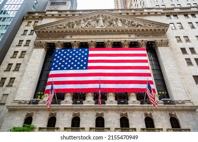 NEW YORK CITY, USA - MARCH 15, 2020:  New York Stock Exchange Building At Wall Street In Manhattan, New York City, USA