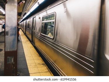 New York City, USA - March 18, 2017: Madison Square Garden Station Sign At The 34th Street Pennsylvania Station Subway Stop In New York City.