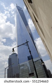 New York City, USA - May 4, 2015: One World Trade Center, Freedom Tower In Manhattan From Below   