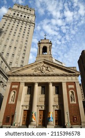 NEW YORK CITY, USA - NOV 13, 2021:  Church Of St. Andrew, Roman Catholic Parish Church In Roman Catholic Archdiocese Of New York City