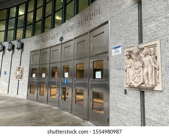 New York City, New York / USA - November 2019 :Stuyvesant High School. The Most Selective Of The Specialized High Schools In The NYC Public School System.