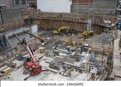 New York City, USA - November 5: View Of A Construction Site In New York City, USA On November 5, 2014.