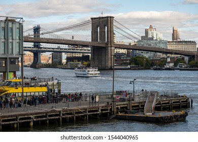 New York City - USA - Oct 18 2019: Pier 15 At The South Street Seaport At Daytime In Autumn