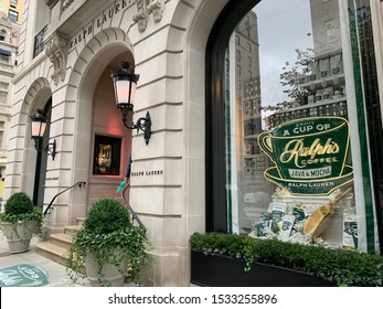 New York City, New York / USA - October 16 2019 : Ralph Lauren, 72nd street shop.