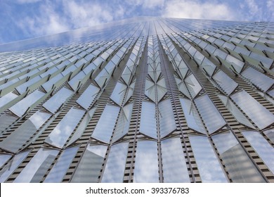 NEW YORK CITY, USA - SEPTEMBER 28, 2015: Close Up Of The Freedom Tower In New York City, USA