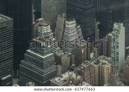 Similar – Skyline of Manhattan at night with skyscrapers lights