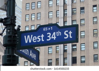 NEW YORK CITY WEST 34th Street Sign