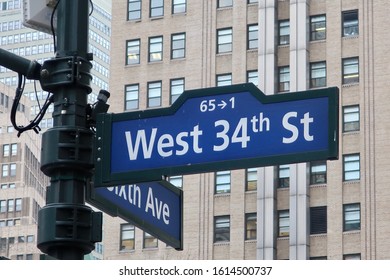 NEW YORK CITY WEST 34th Street Sign