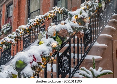 New York City In Winter After Snow Storm On Upper East Side