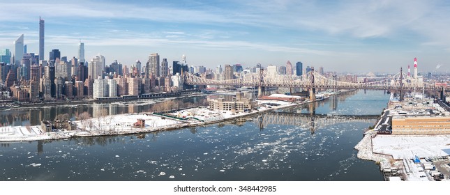 New York City In Winter, Panoramic Image