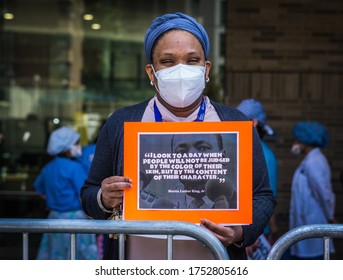 New York City, New York/USA June 9, 2020 Nurses Took A Stand Outside Of Bellevue Hospital Against Racial Injustice. 