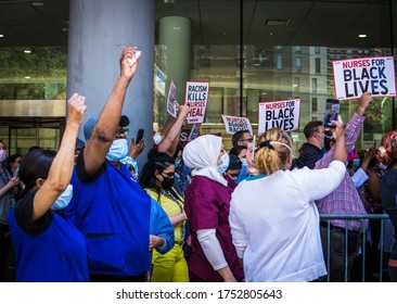 New York City, New York/USA June 9, 2020 Nurses Took A Stand Outside Of Bellevue Hospital Against Racial Injustice. 