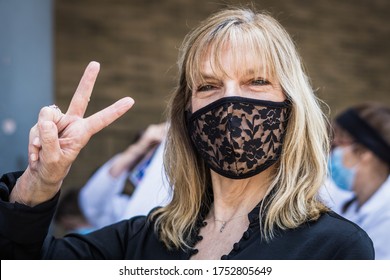 New York City, New York/USA June 9, 2020 Nurses Took A Stand Outside Of Bellevue Hospital Against Racial Injustice. 