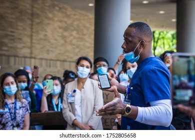 New York City, New York/USA June 9, 2020 Nurses Took A Stand Outside Of Bellevue Hospital Against Racial Injustice. 