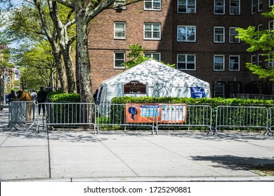 New York City, New York/USA May 7, 2020 NYC Health And Hospital Officer Walk-in Covid19 Testing In Inner City Neighborhoods.  
