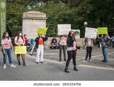 New York City, New York/USA October 11, 2020 Af3irm Held A Demonstration Today, They Are A National Organization Of Women Fighting Anti Imperialism And Anti Oppression In All Its Forms. 