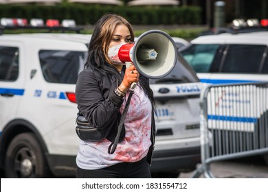 New York City, New York/USA October 11, 2020 Af3irm Held A Demonstration Today, They Are A National Organization Of Women Fighting Anti Imperialism And Anti Oppression In All Its Forms. 