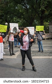 New York City, New York/USA October 11, 2020 Af3irm Held A Demonstration Today, They Are A National Organization Of Women Fighting Anti Imperialism And Anti Oppression In All Its Forms. 