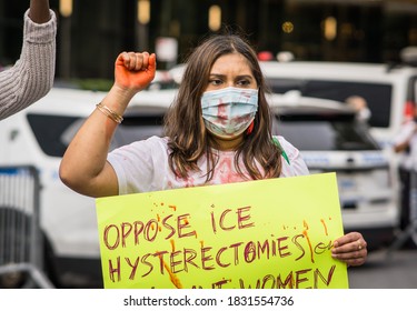 New York City, New York/USA October 11, 2020 Af3irm Held A Demonstration Today, They Are A National Organization Of Women Fighting Anti Imperialism And Anti Oppression In All Its Forms. 