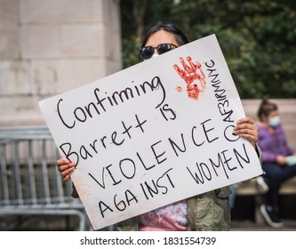 New York City, New York/USA October 11, 2020 Af3irm Held A Demonstration Today, They Are A National Organization Of Women Fighting Anti Imperialism And Anti Oppression In All Its Forms. 