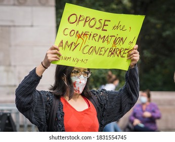 New York City, New York/USA October 11, 2020 Af3irm Held A Demonstration Today, They Are A National Organization Of Women Fighting Anti Imperialism And Anti Oppression In All Its Forms. 