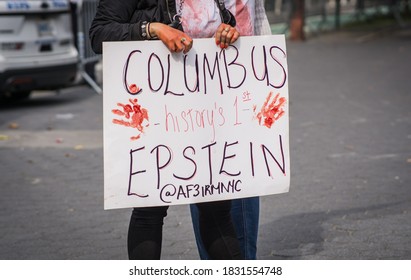 New York City, New York/USA October 11, 2020 Af3irm Held A Demonstration Today, They Are A National Organization Of Women Fighting Anti Imperialism And Anti Oppression In All Its Forms. 