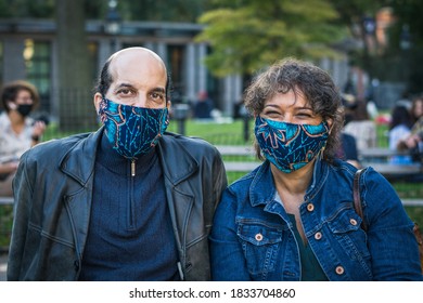 New York City, New York/USA October 14, 2020 New Yorkers Showoff Their Creative Mask While Keeping Safe During The Pandemic. 