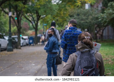 New York City, New York/USA October 28, 2020 Early Voting On Manhattan's Upper Westside West Side High School. 