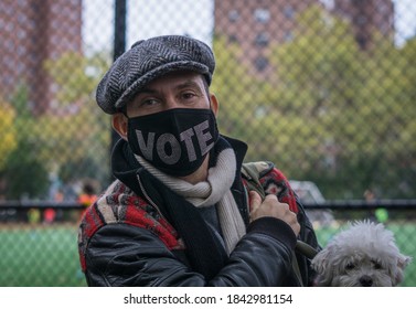 New York City, New York/USA October 28, 2020 Early Voting On Manhattan's Upper Westside West Side High School. 